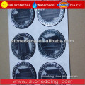 Custom printed silver polyester epoxy dome sticker